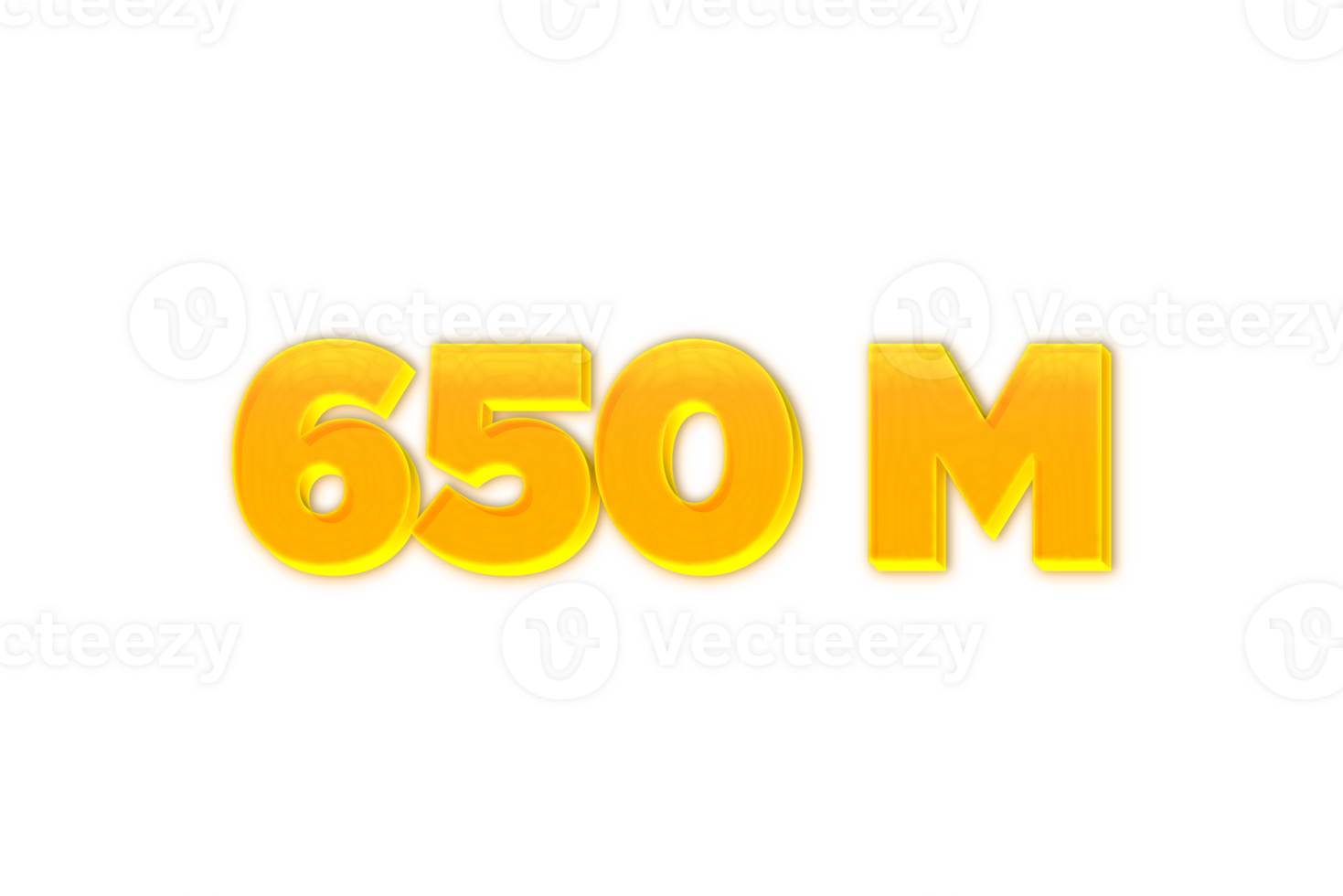 650 million subscribers celebration greeting Number with yellow design png