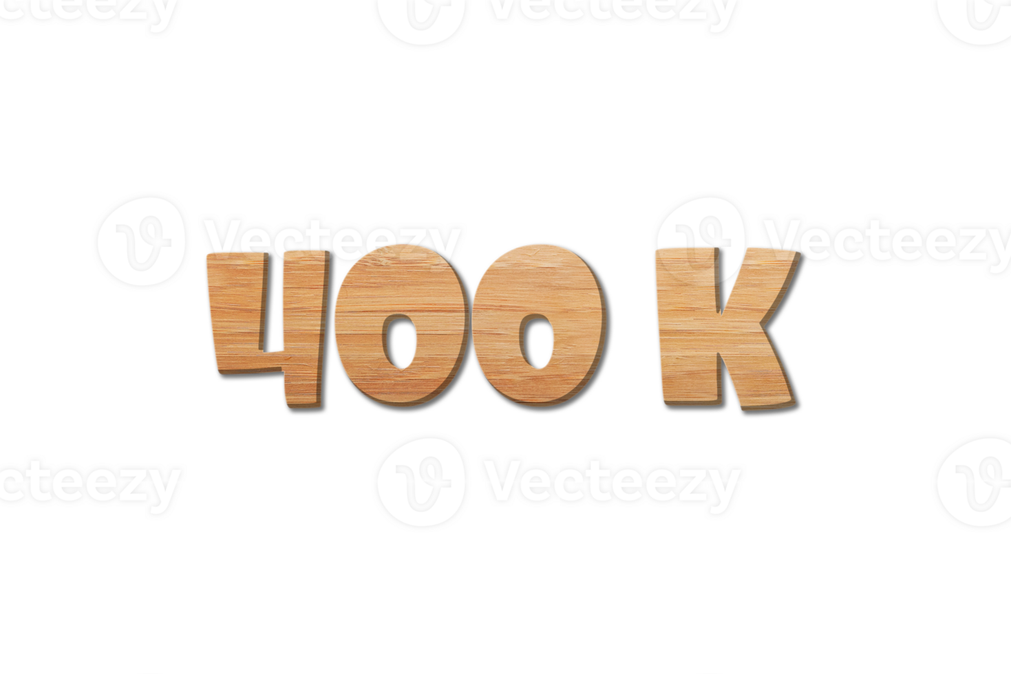 400 k subscribers celebration greeting Number with wood design png