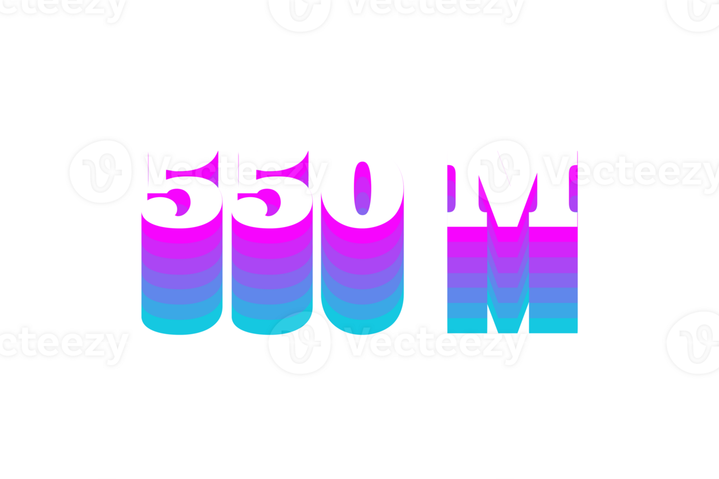 550 million subscribers celebration greeting Number with multi color design png