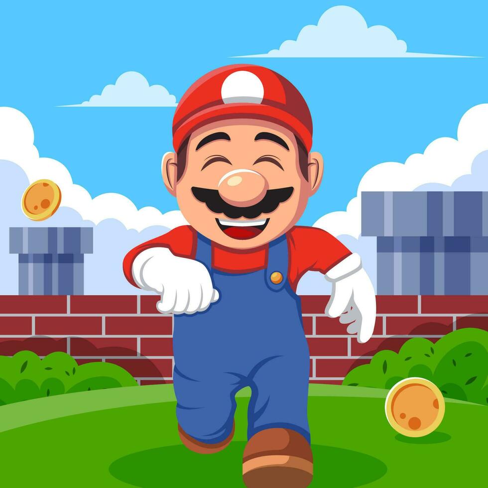 Plumber Character in Game World vector