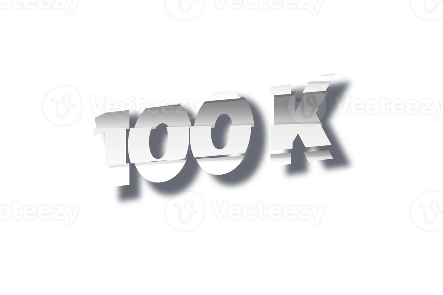 100 k subscribers celebration greeting Number with cutting design png