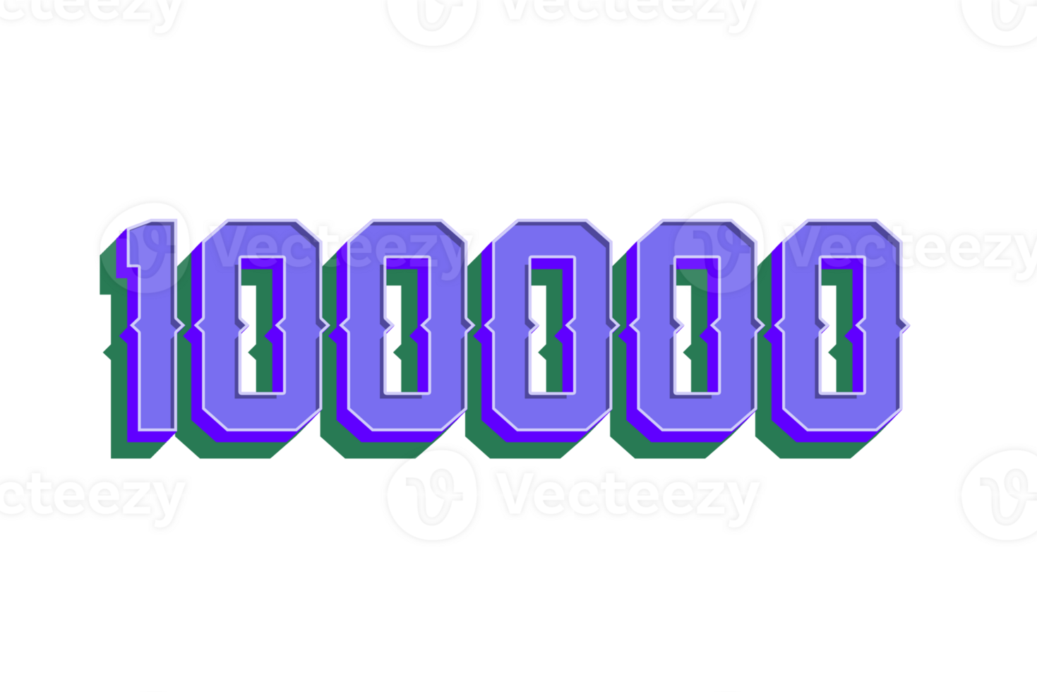 100000 subscribers celebration greeting Number with vintage design png