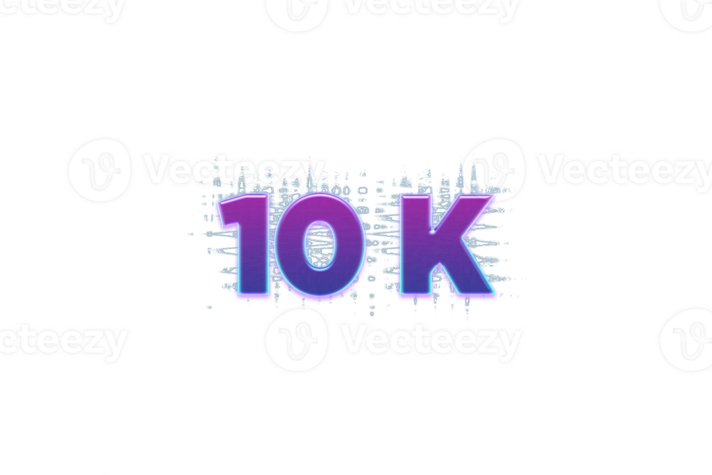 10 k subscribers celebration greeting Number with purple glowing design png