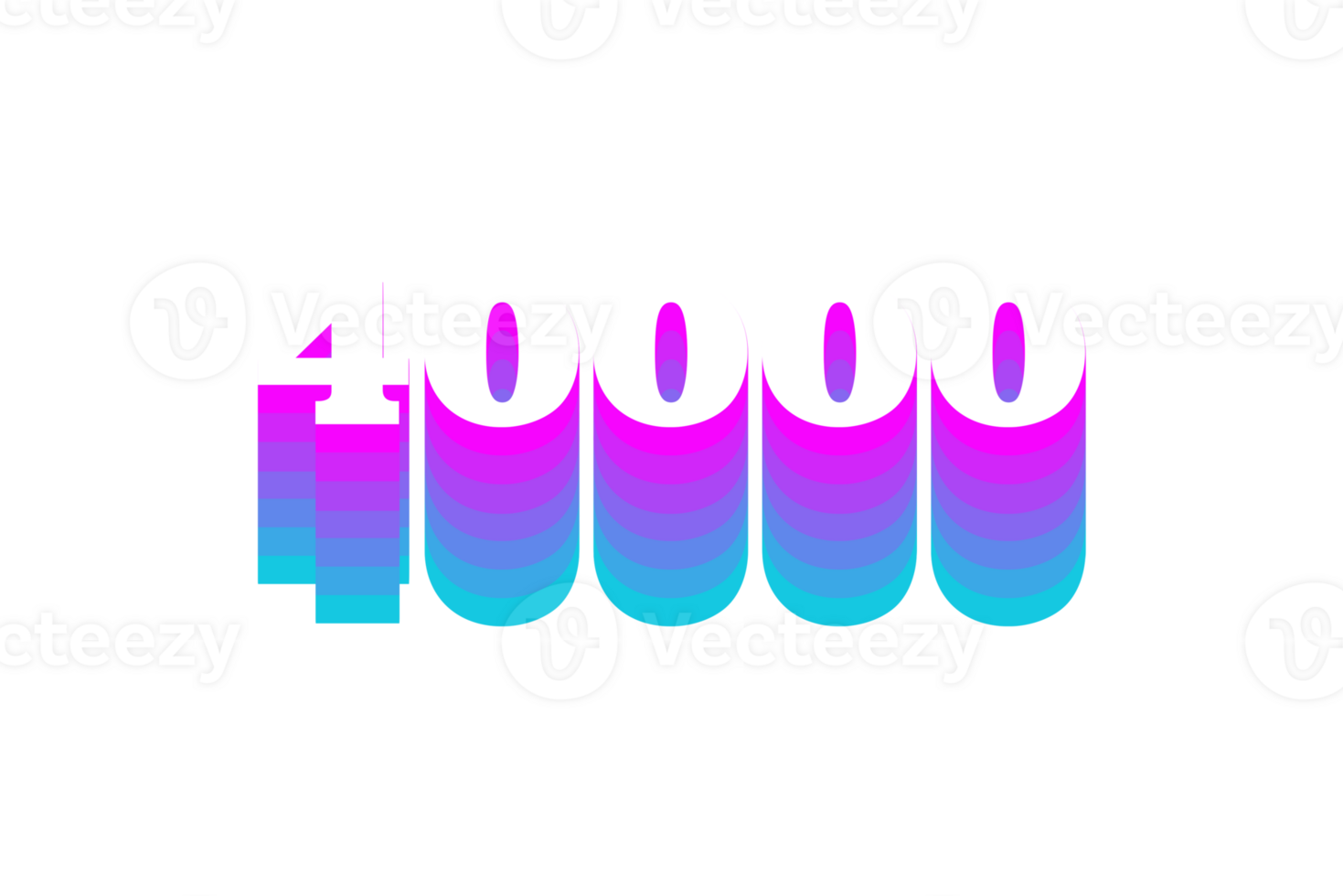 40000 subscribers celebration greeting Number with multi color design png