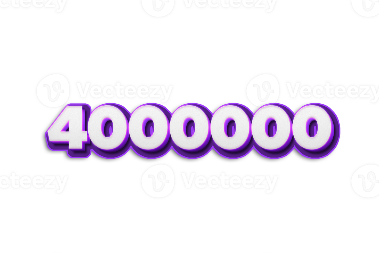 4000000 subscribers celebration greeting Number with purple 3d design png
