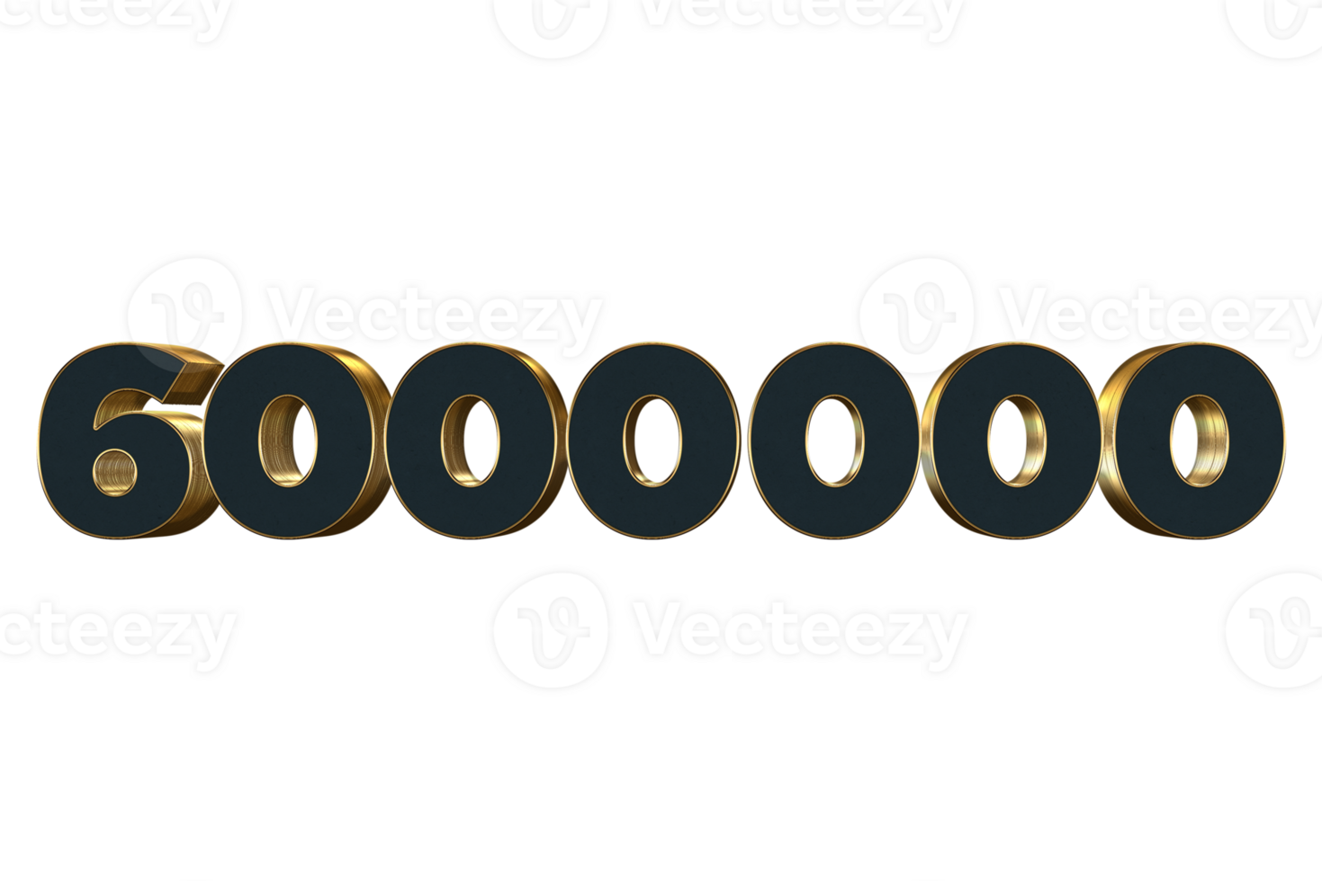 6000000 subscribers celebration greeting Number with luxury design png