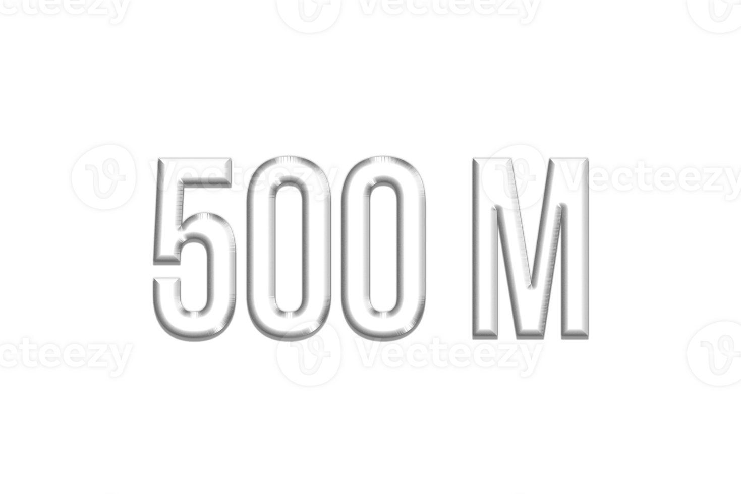 500 million subscribers celebration greeting Number with silver design png