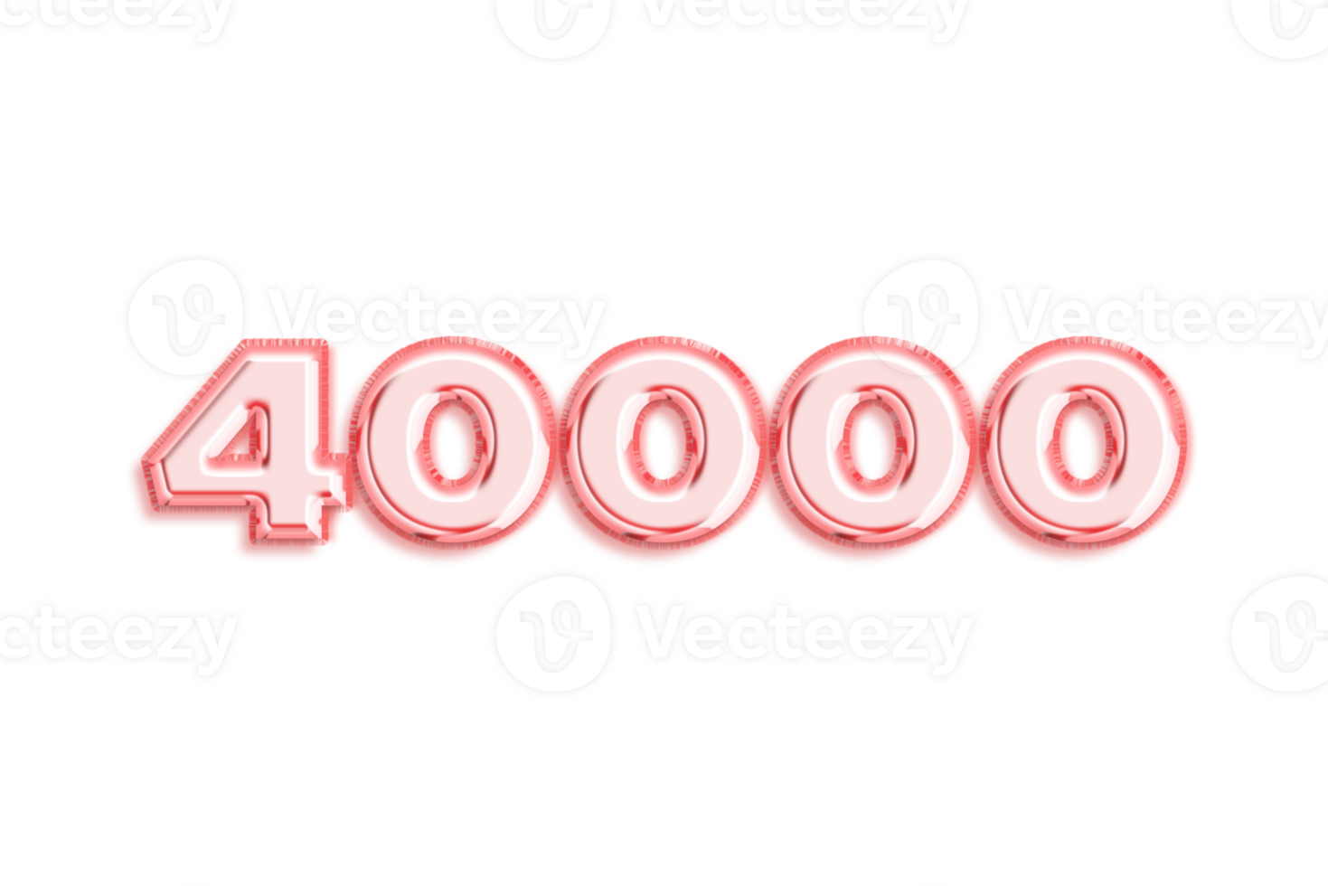 40000 subscribers celebration greeting Number with rose gold design png
