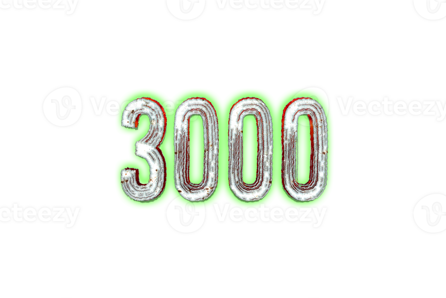 3000 subscribers celebration greeting Number with horror design png