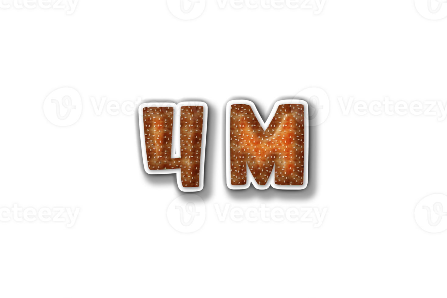 4 million subscribers celebration greeting Number with burger design png