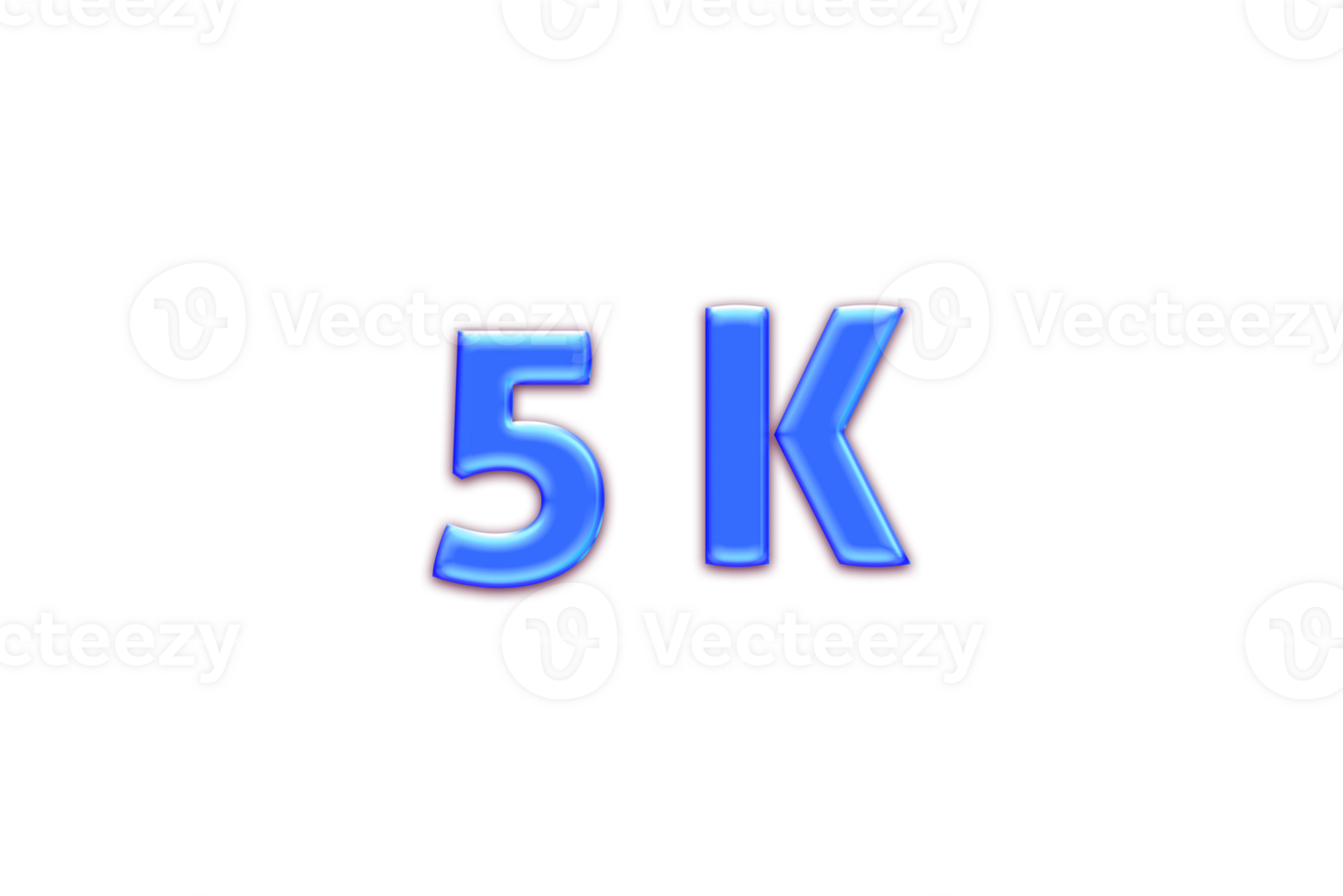 5 k subscribers celebration greeting Number with blue glosse design png