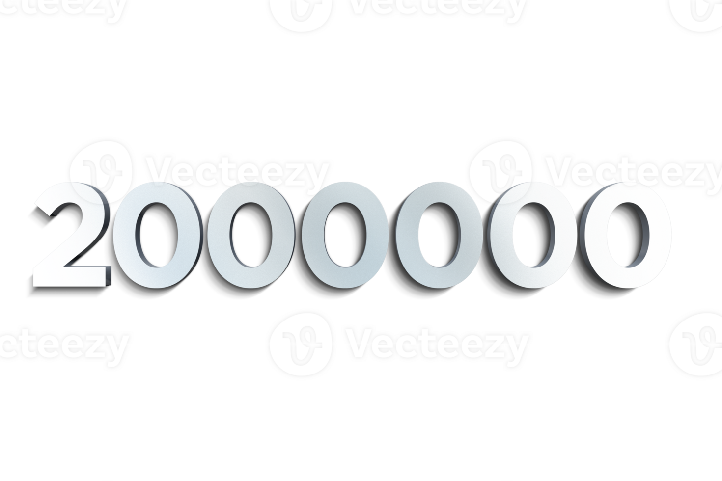 2000000 subscribers celebration greeting Number with steel design png