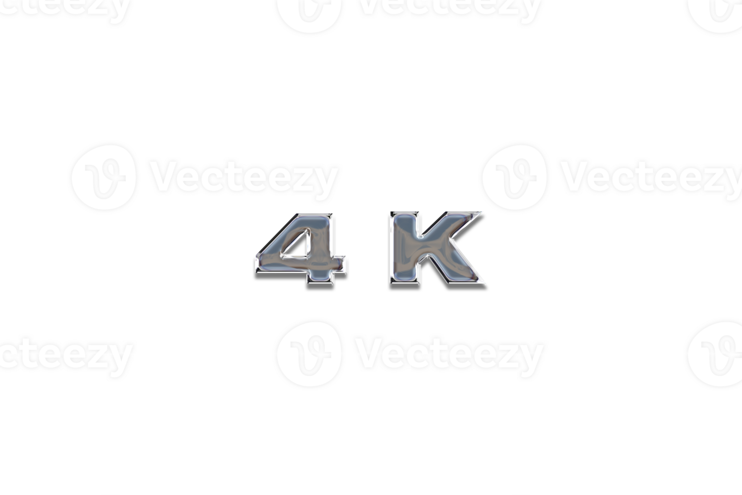 4 k subscribers celebration greeting Number with chrome design png
