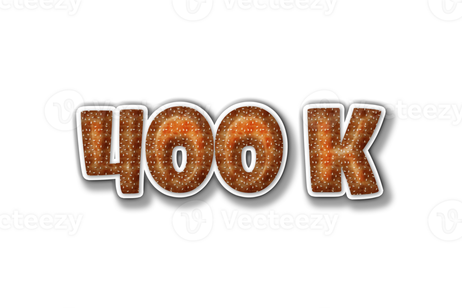 400 k subscribers celebration greeting Number with burger design png