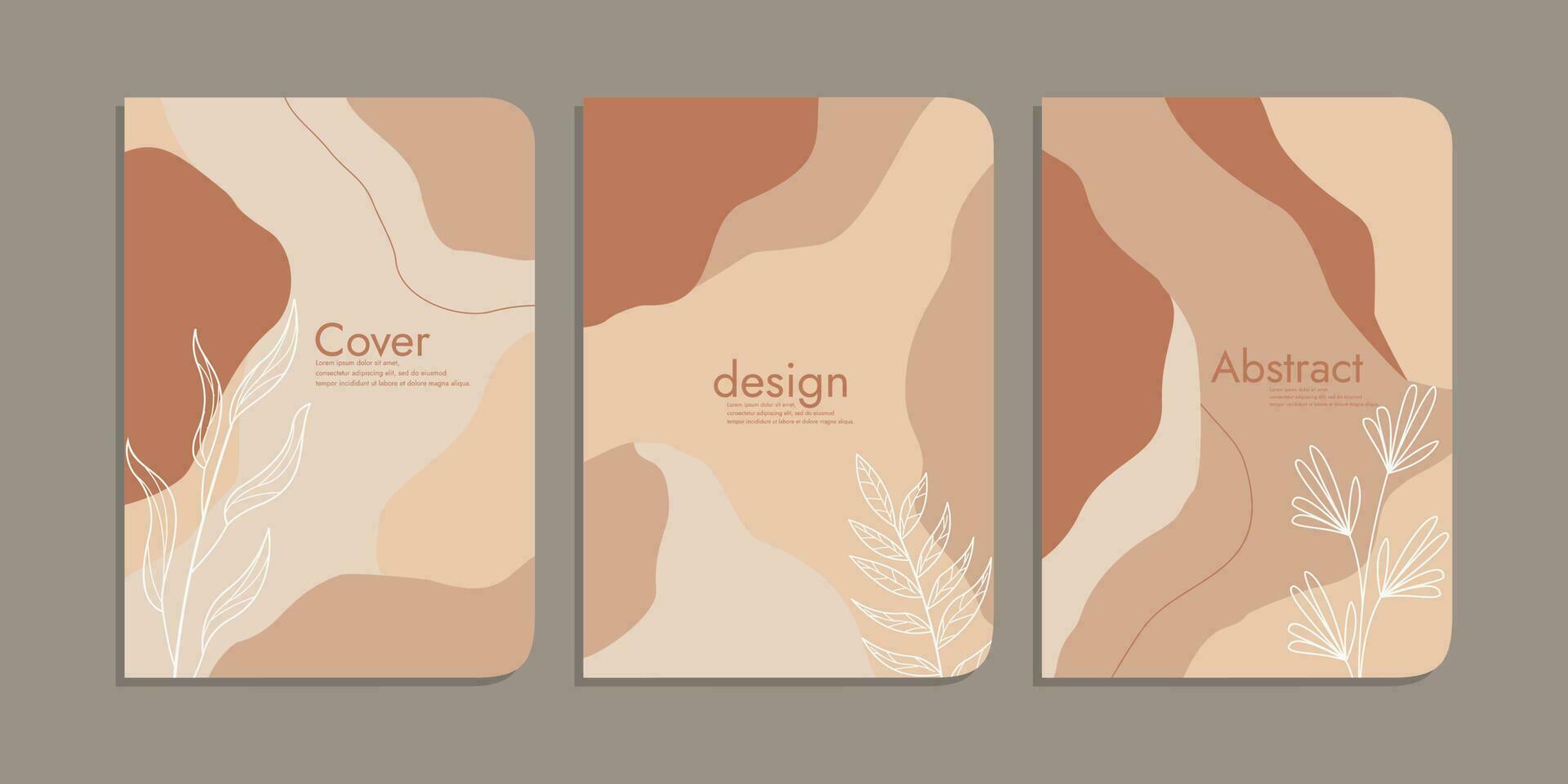 simple modern abstract book cover with tropical leaves. Cute editable vector template for card, flyer, invitation, book cover, catalog, notebook, social media, poster, mobile app, web ad, business