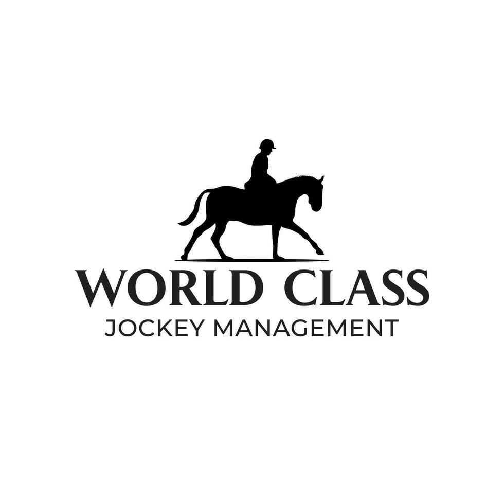 Silhouette of horse with jockey. Equestrian sport vector