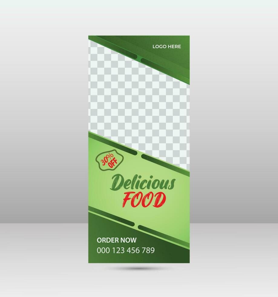 Food Roll Up Banner Design vector