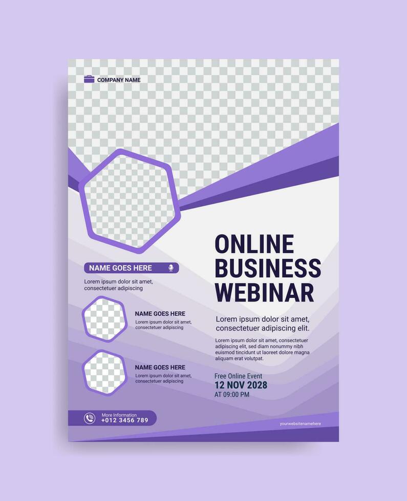 webinar business conference flyer template vector