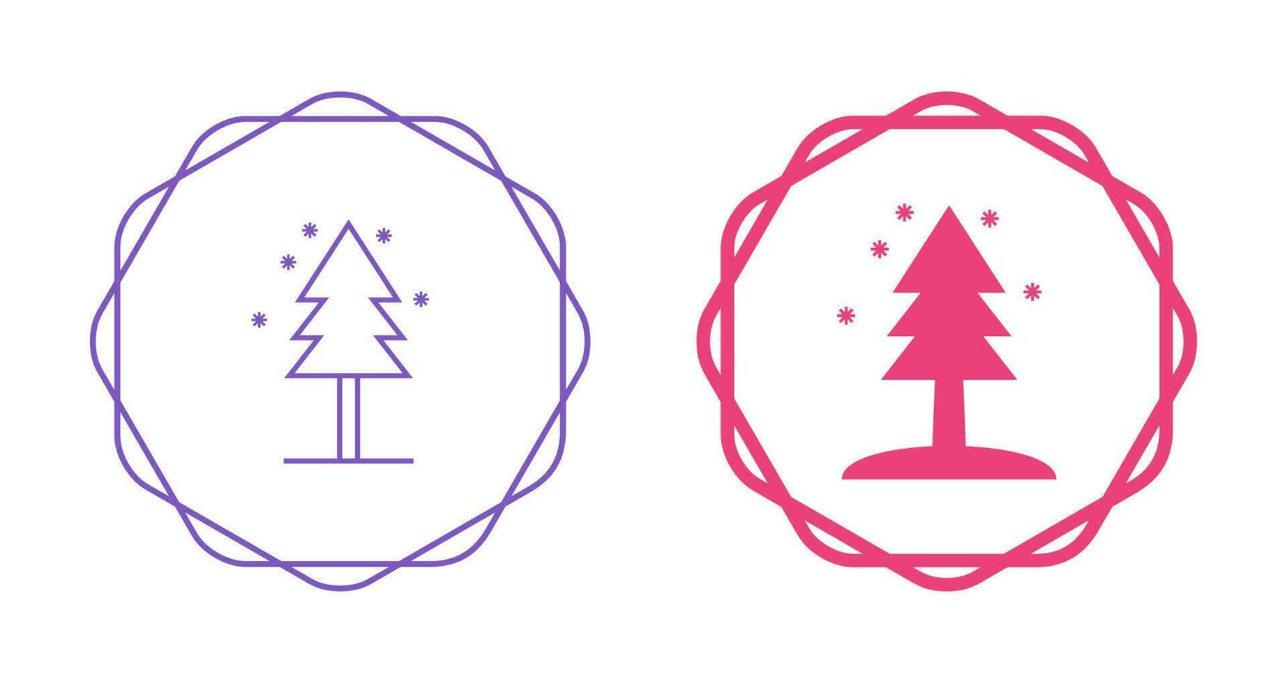 Tree in Snow Vector Icon