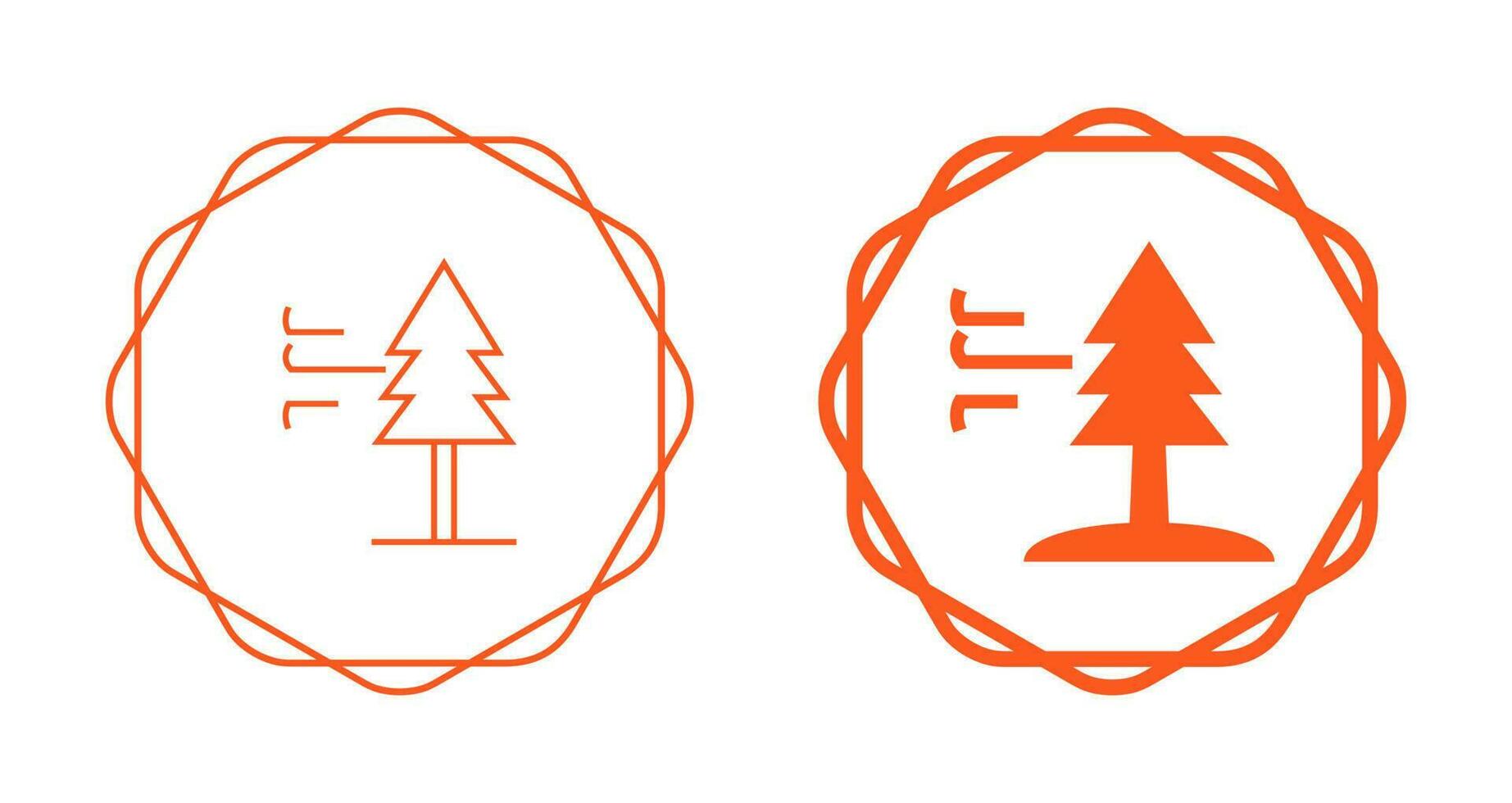 Tree with Wind Vector Icon