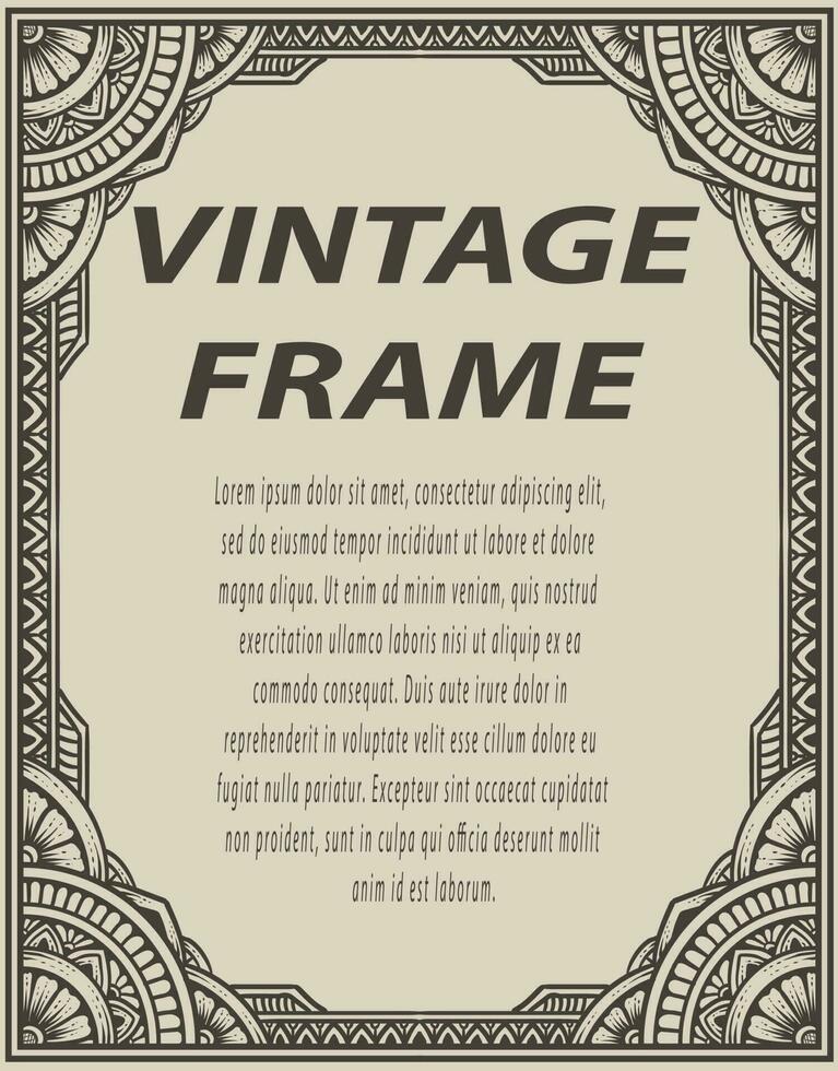 Isolated frames in baroque antique style. engraving ornament frames. vector