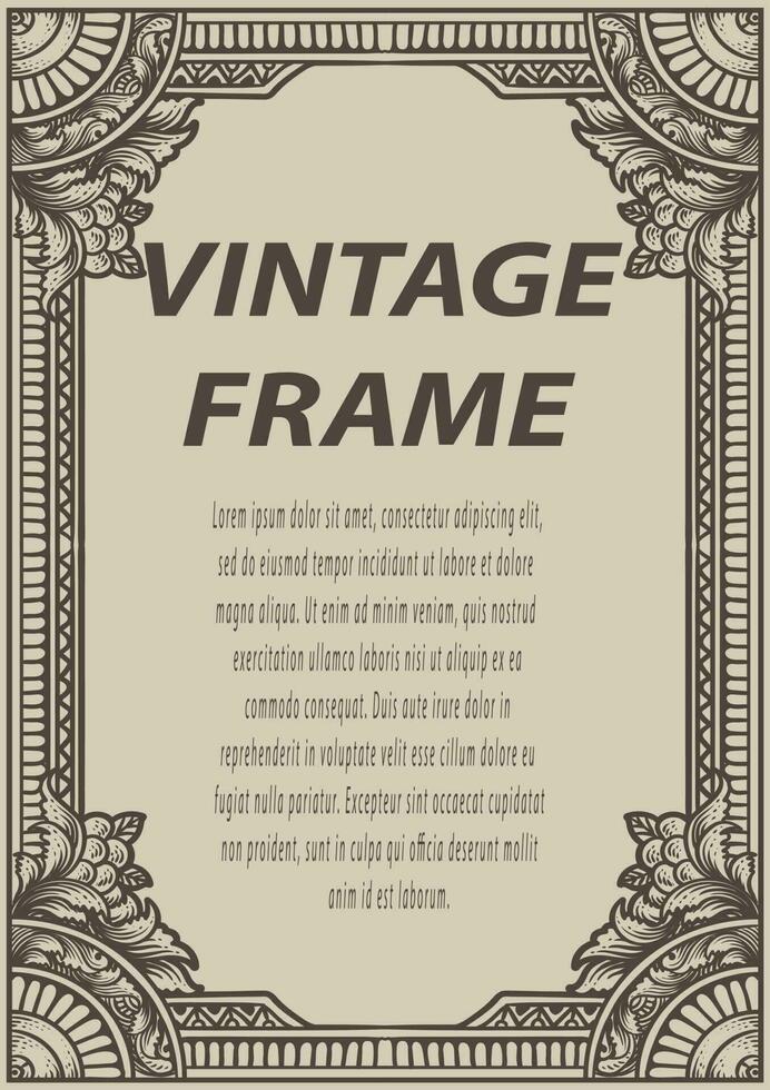 Isolated frames in baroque antique style. engraving ornament frames. vector