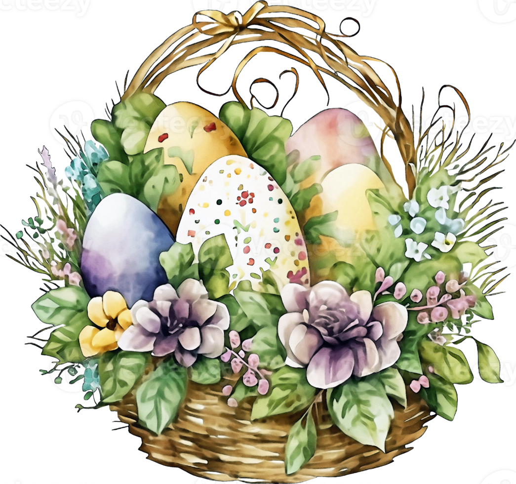 Watercolor Easter Traditional Elements png