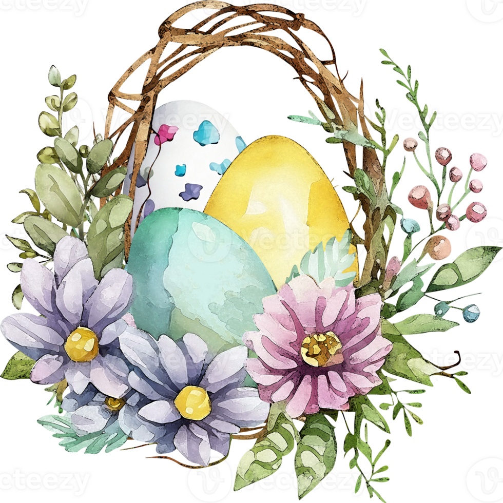 Watercolor Easter Traditional Elements png