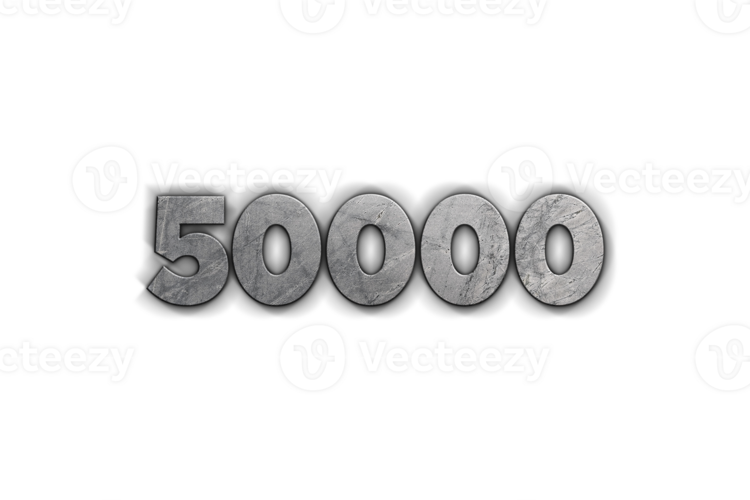 50000 subscribers celebration greeting Number with concrete design png