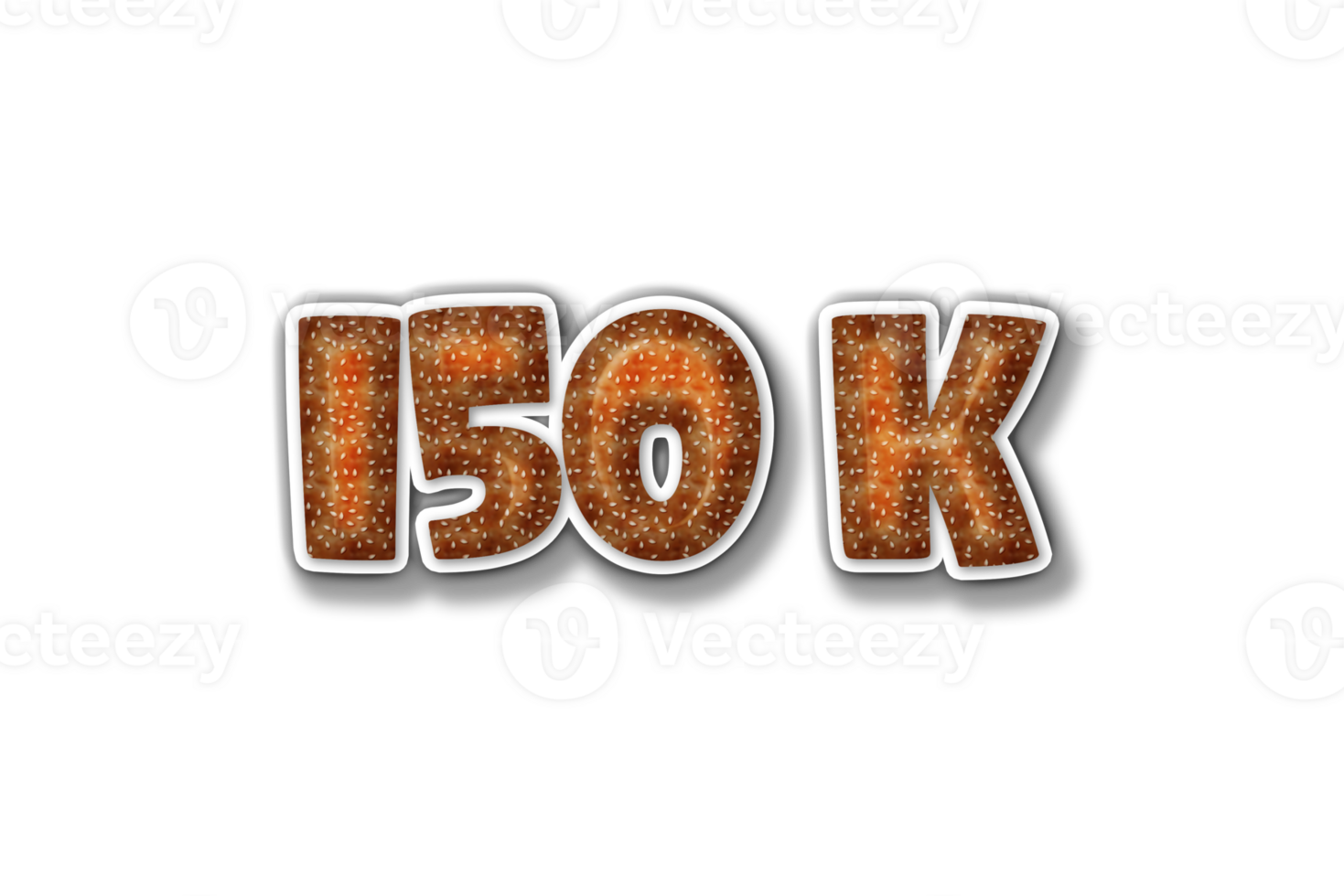 150 k subscribers celebration greeting Number with burger design png