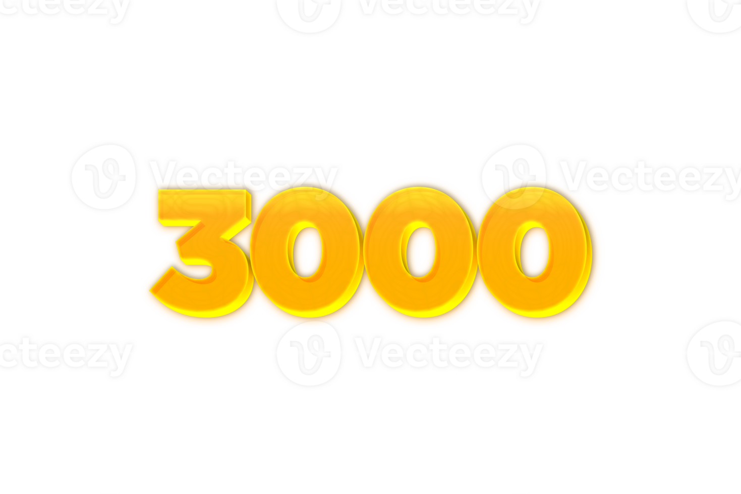3000 subscribers celebration greeting Number with yellow design png