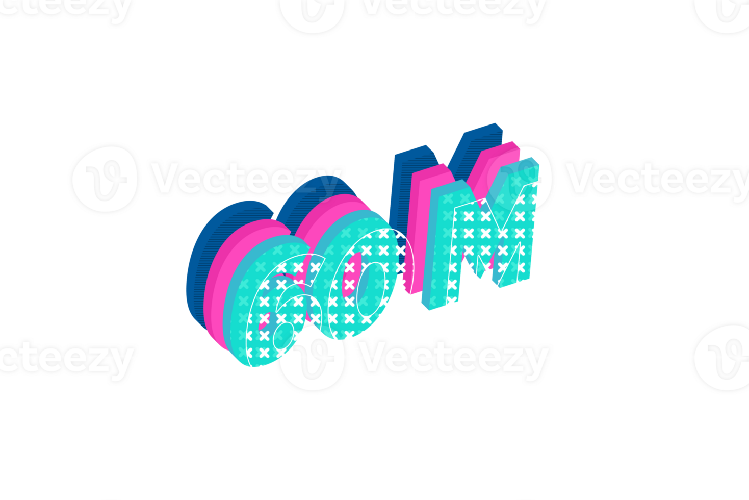 60 million subscribers celebration greeting Number with multi layer design png