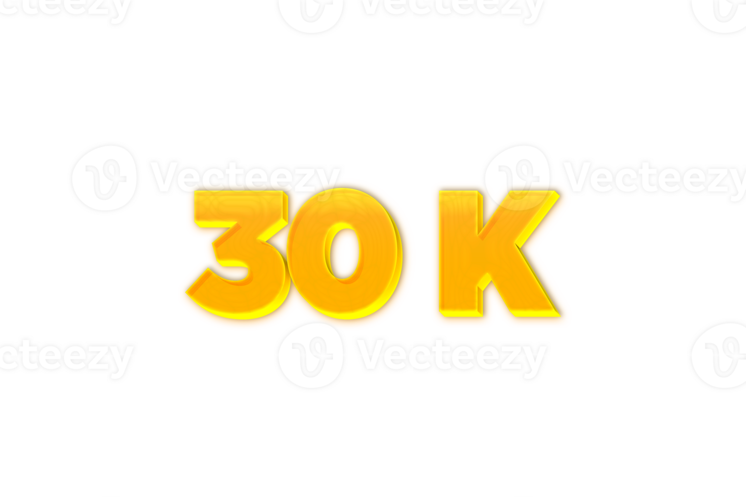 30 k subscribers celebration greeting Number with yellow design png