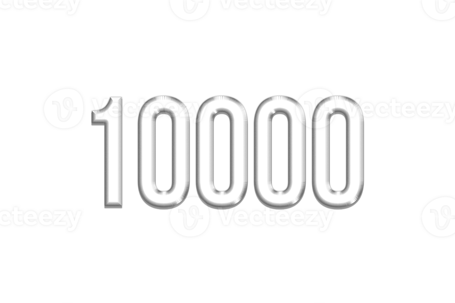 10000 subscribers celebration greeting Number with silver design png
