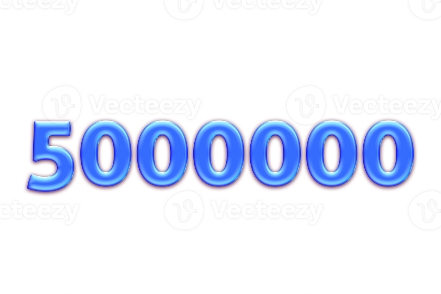 5000000 subscribers celebration greeting Number with blue glosse design png