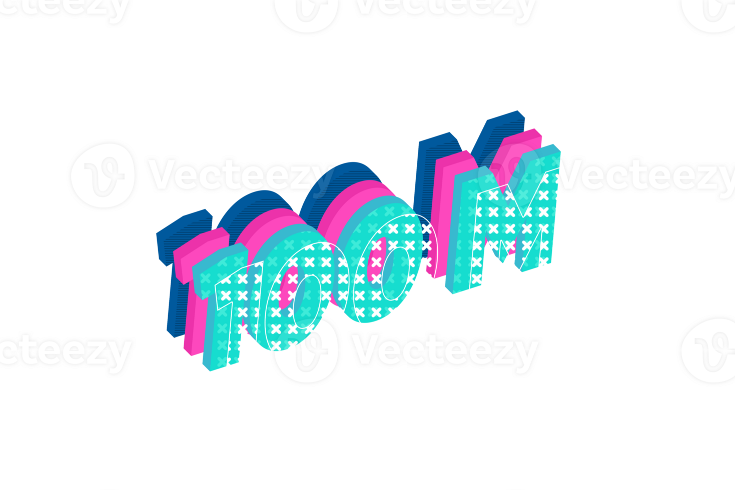 100 million subscribers celebration greeting Number with multi layers design png