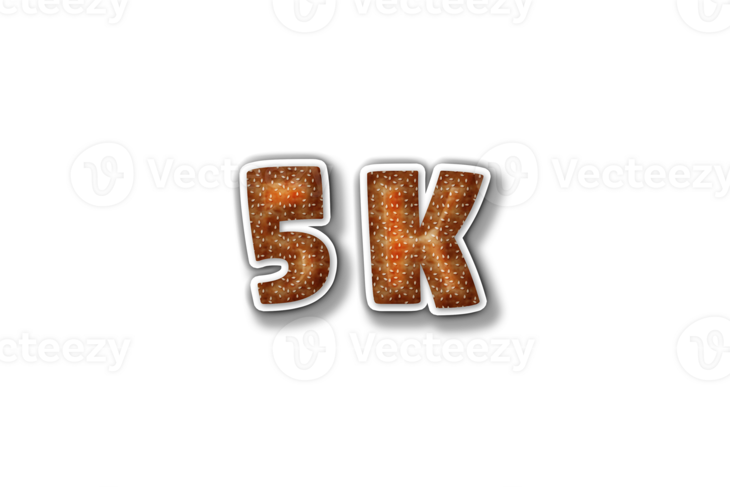 5 k subscribers celebration greeting Number with burger design png