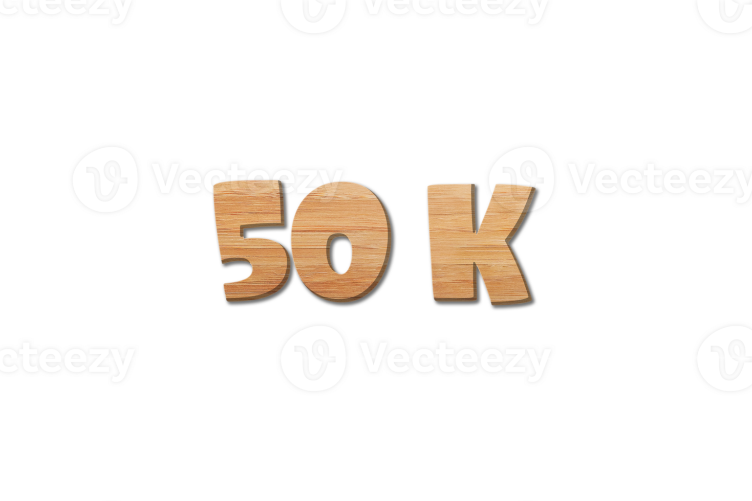 50 k subscribers celebration greeting Number with wood design png