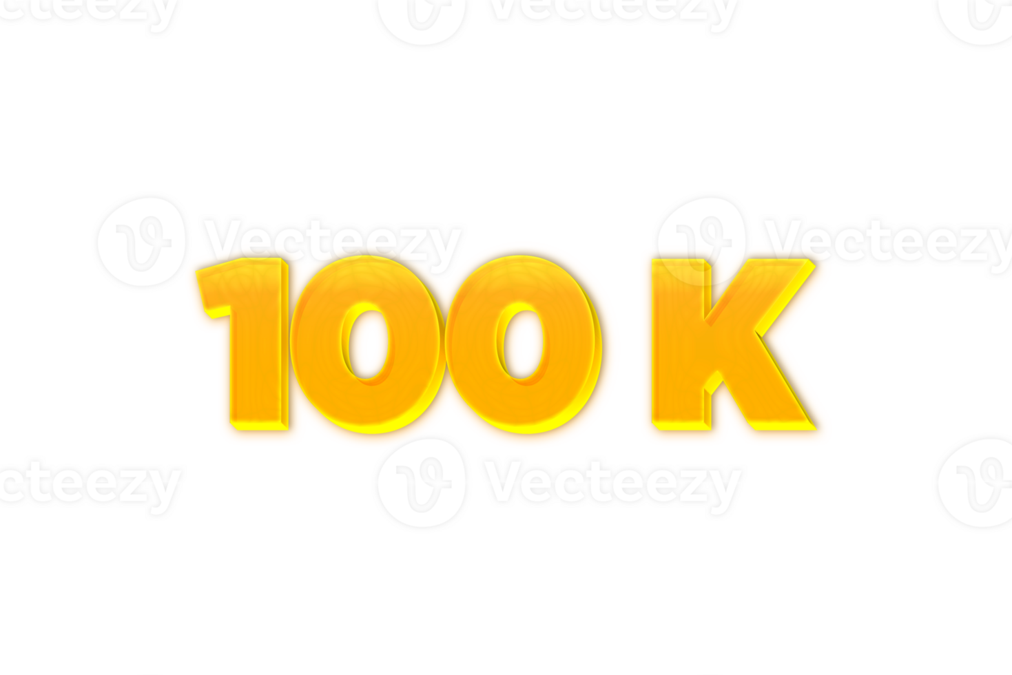 100 k subscribers celebration greeting Number with yellow design png
