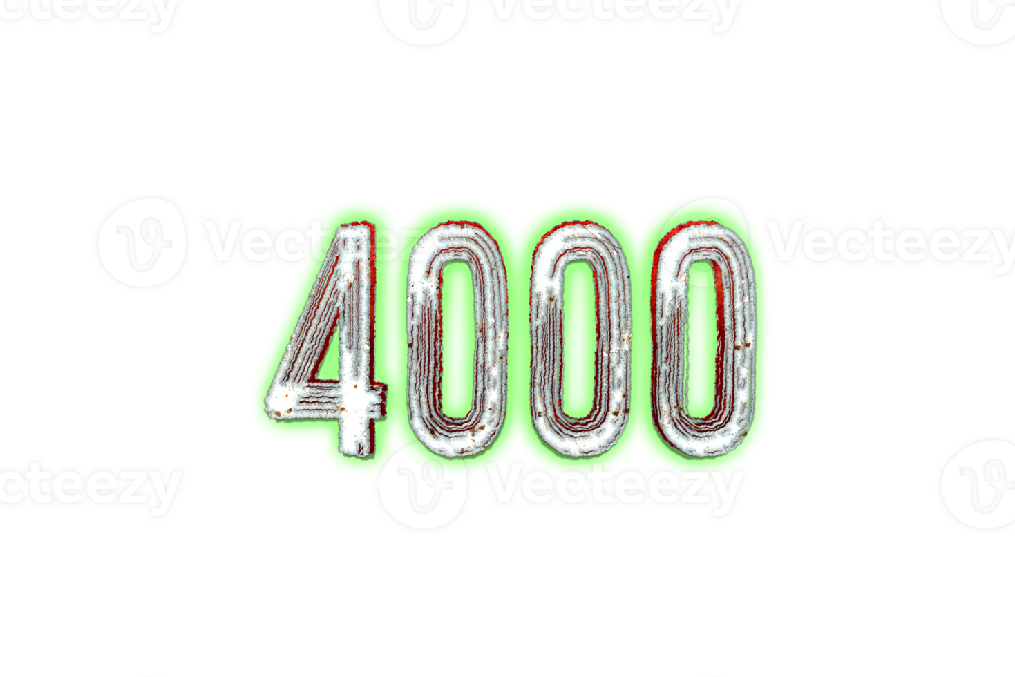 4000 subscribers celebration greeting Number with horror design png