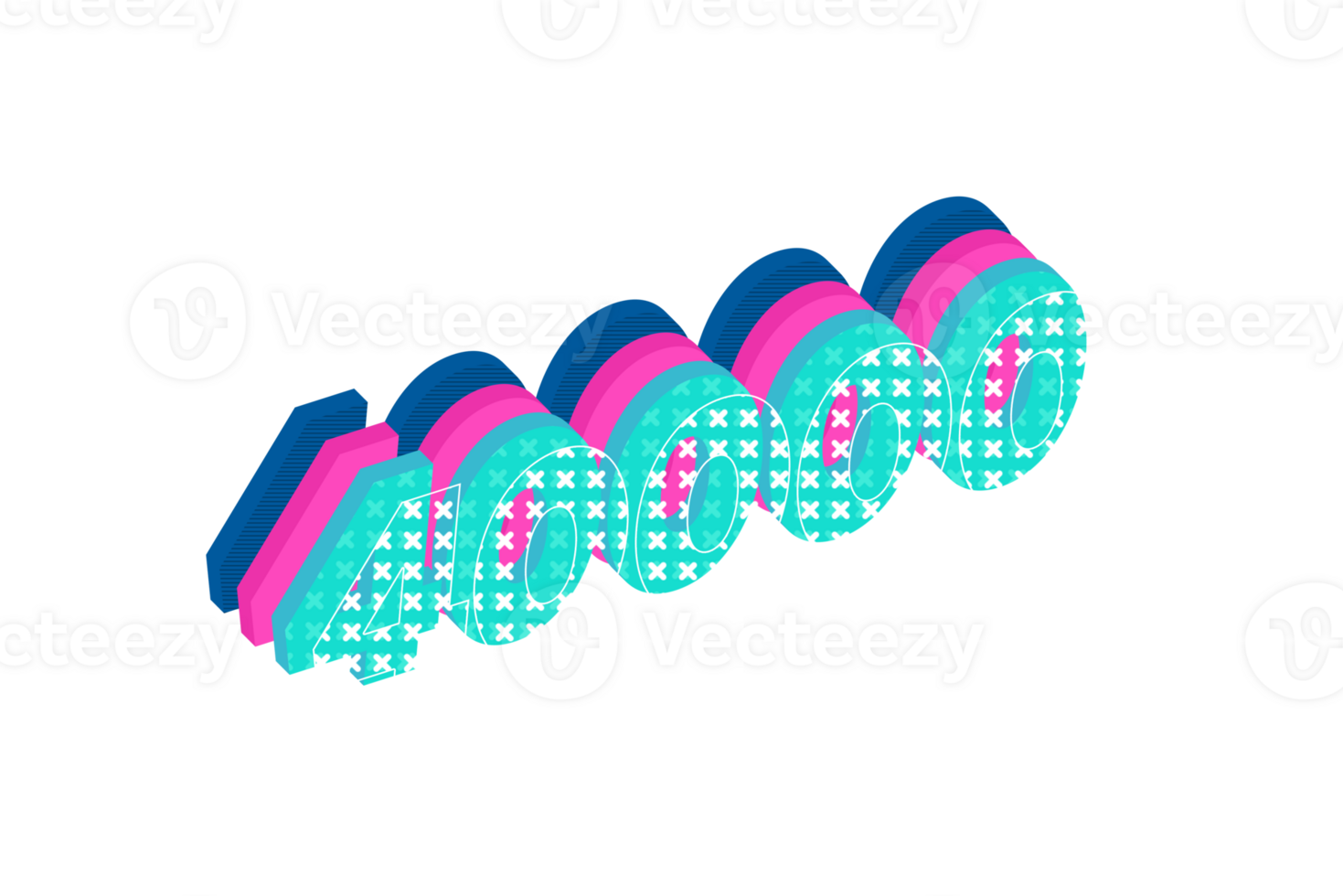 40000 subscribers celebration greeting Number with multi layers design png