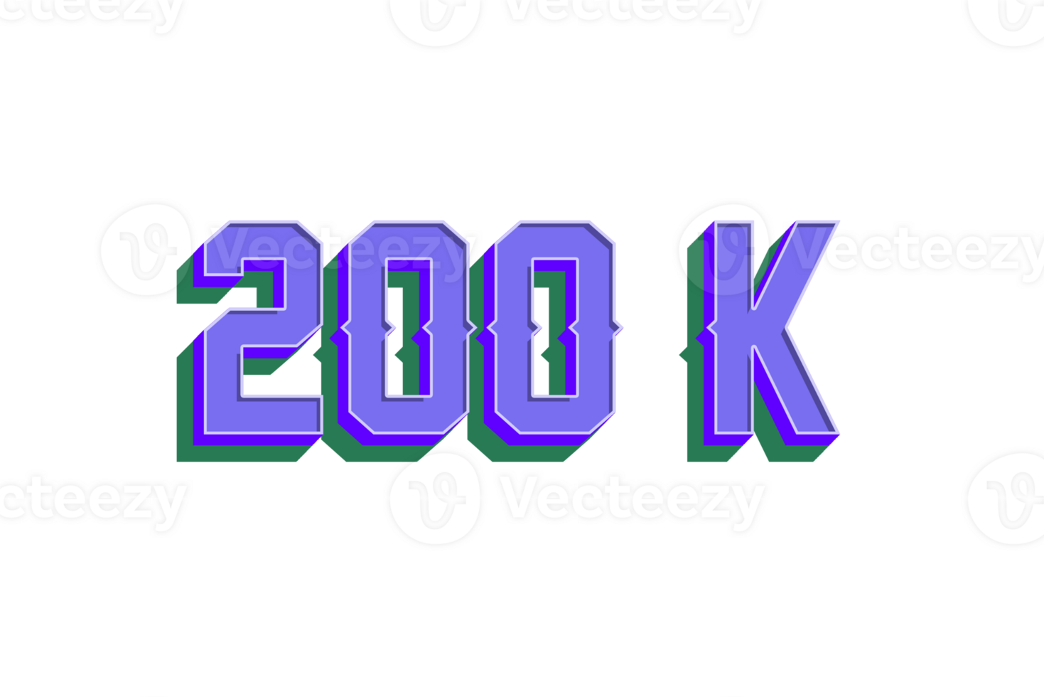 200 k subscribers celebration greeting Number with vintage design png