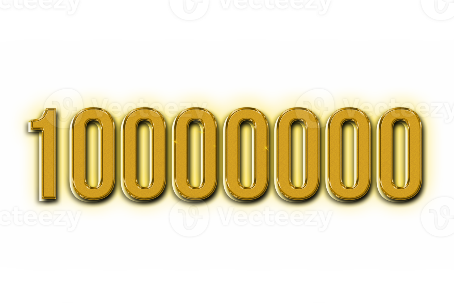 10000000 subscribers celebration greeting Number with golden design png
