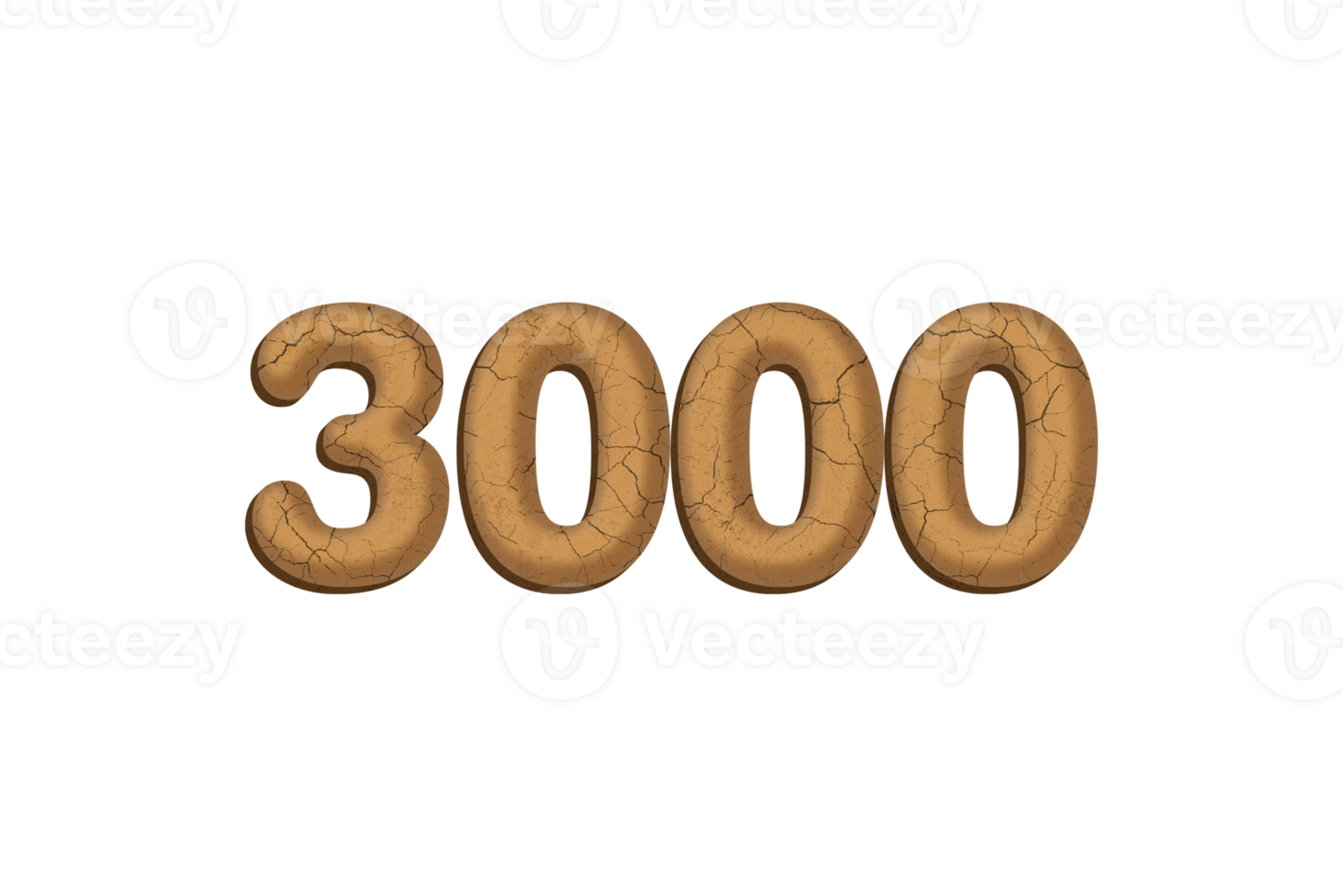 3000 subscribers celebration greeting Number with mud design png