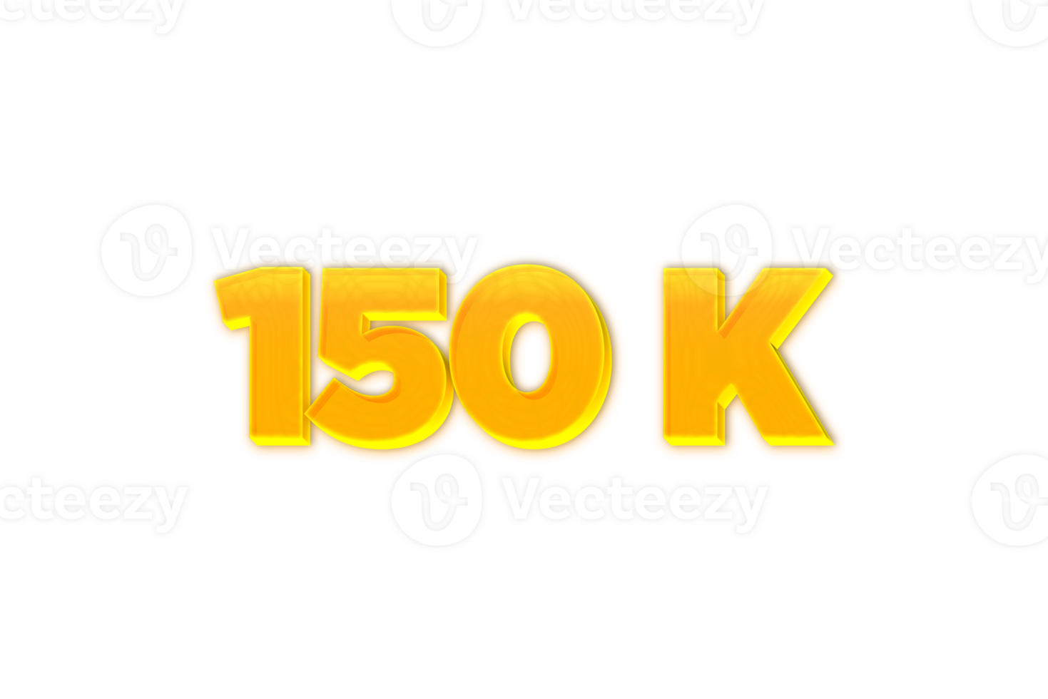150 k subscribers celebration greeting Number with yellow design png