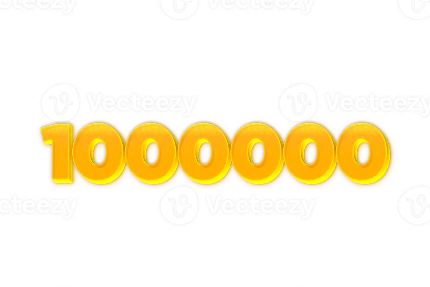 1000000 subscribers celebration greeting Number with yellow design png