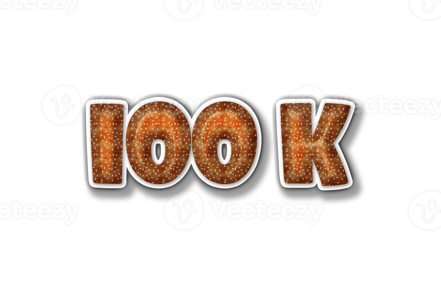 100 k subscribers celebration greeting Number with burger design png