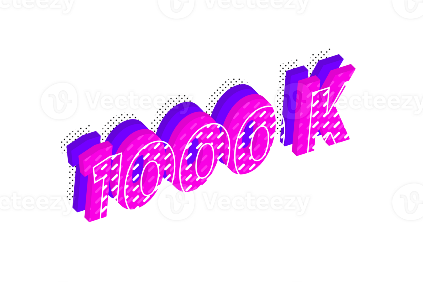 1000 k subscribers celebration greeting Number with multi layer design png