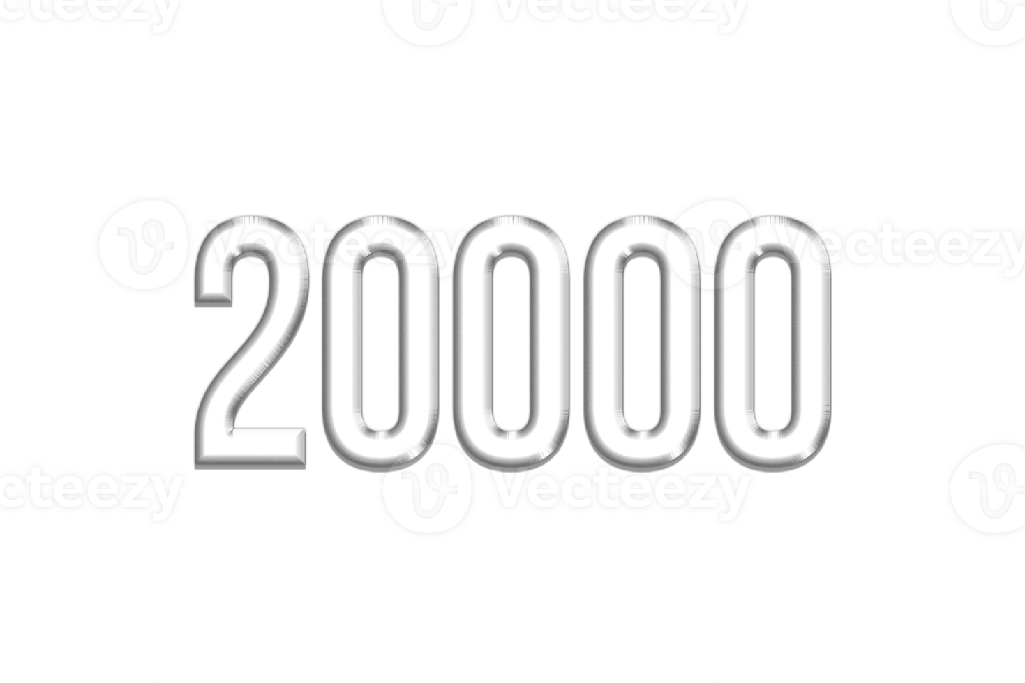 20000 subscribers celebration greeting Number with silver design png