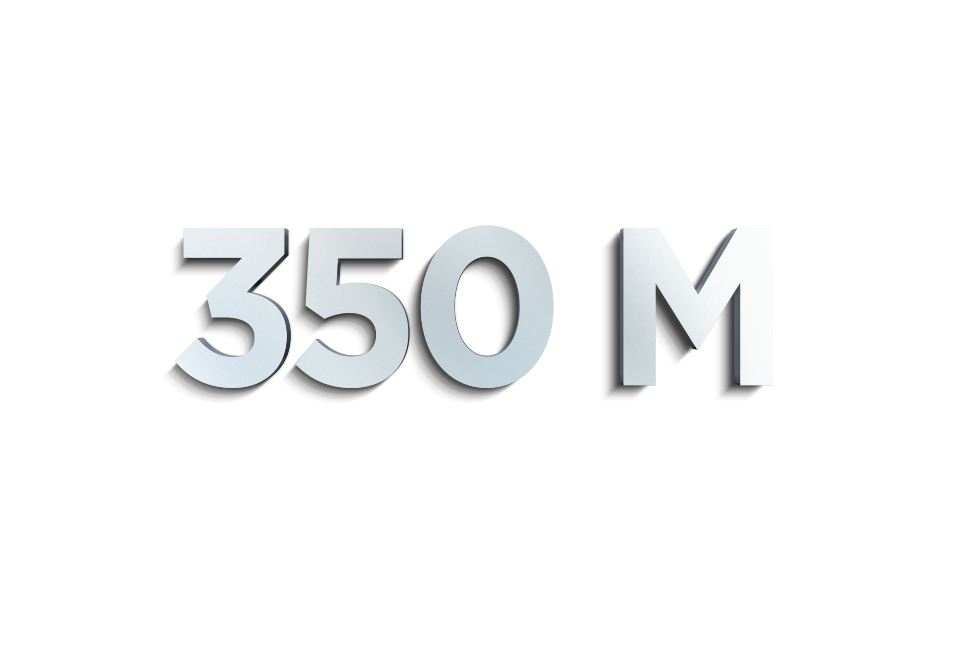 350 Million Subscribers Celebration Greeting Number With Steel Design 